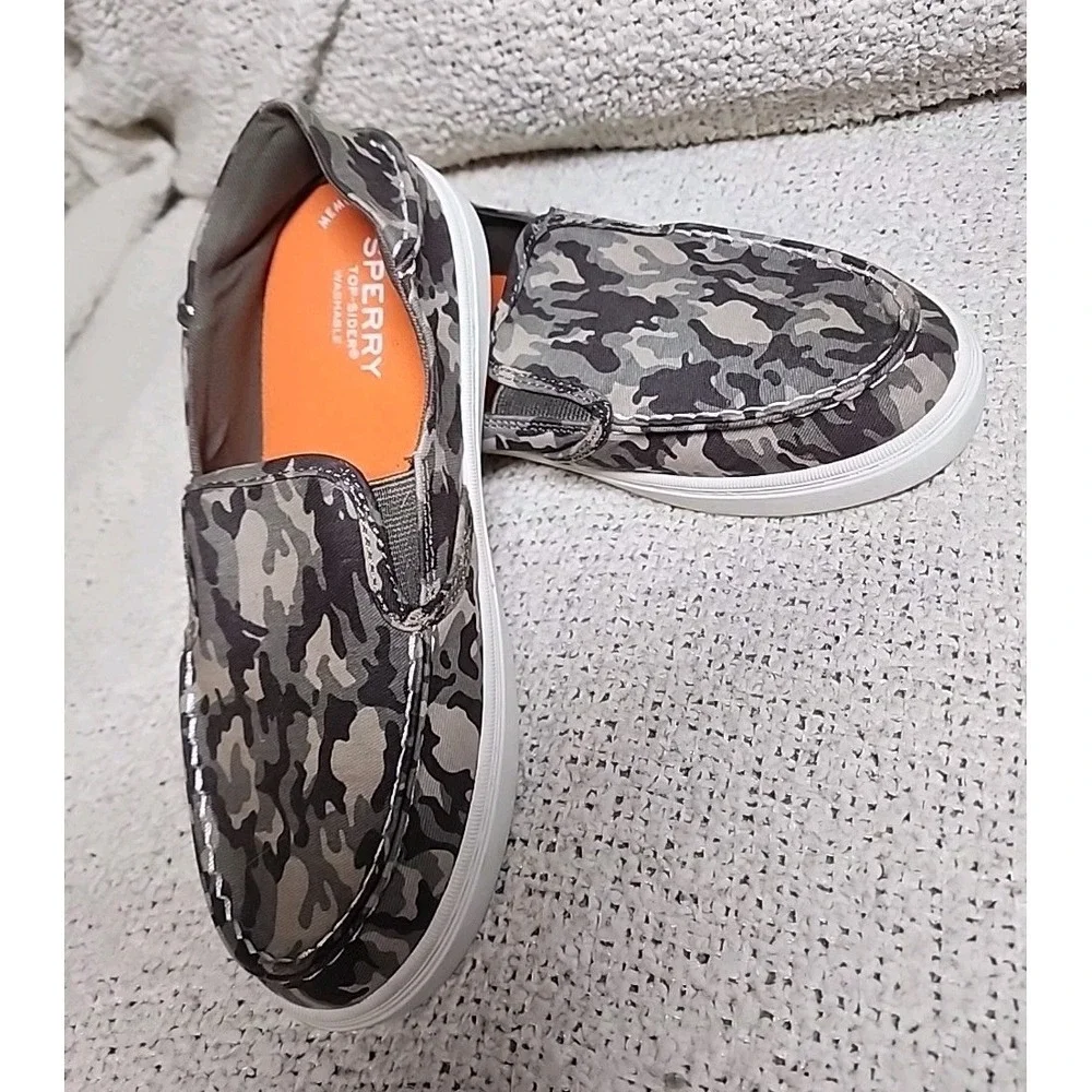 SPERRY Salty Washable/Camo Shoes  Boy's Size 5M Slip On Youth